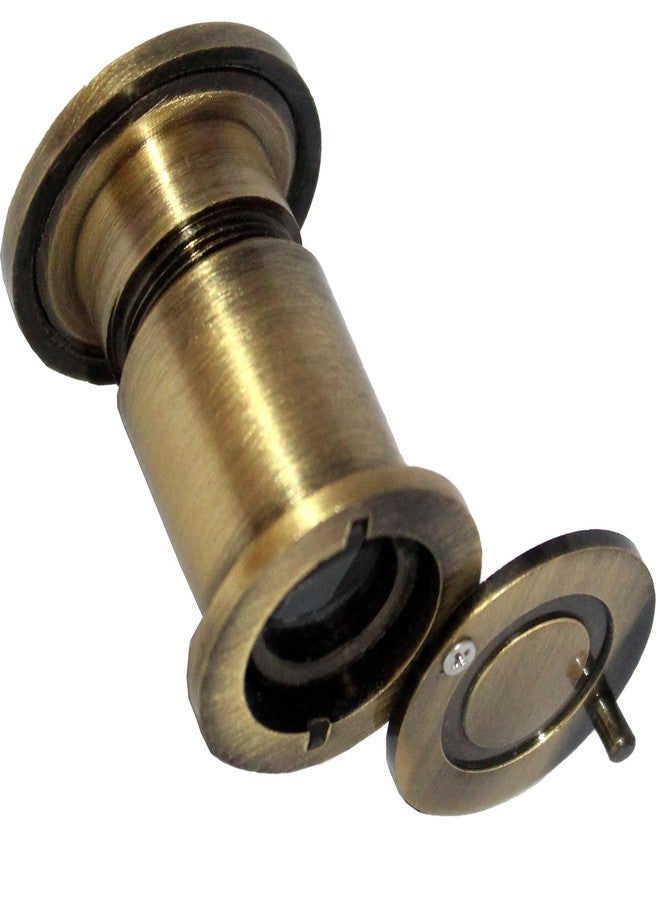 RiseOm Brass Door Peephole (Door Eye) 180 Degree Viewer (Shutter-Antique-3") - Image 1